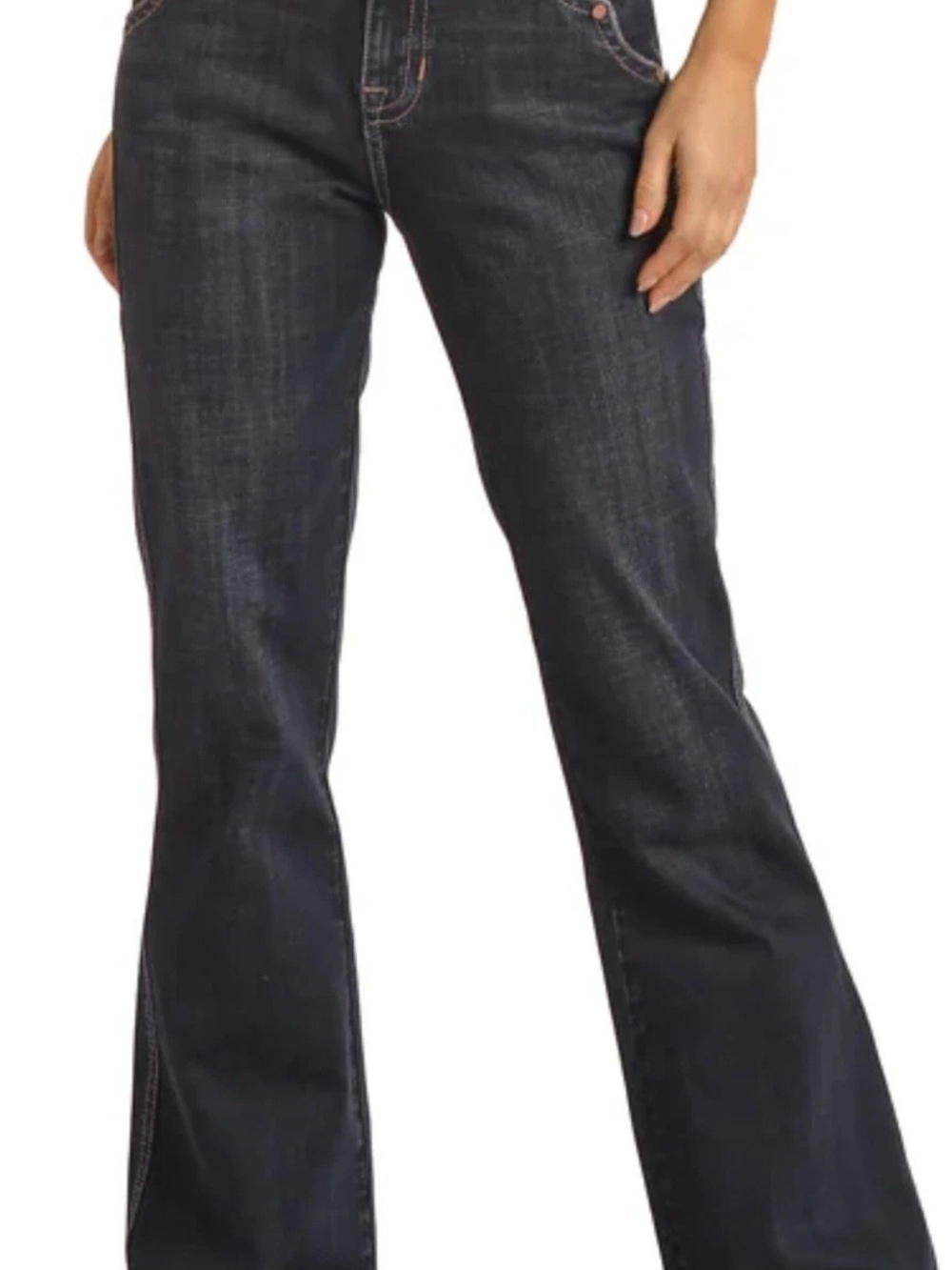 Rock N Roll Cowgirl Vintage Style Trouser Jean Size 28 Dark Wash